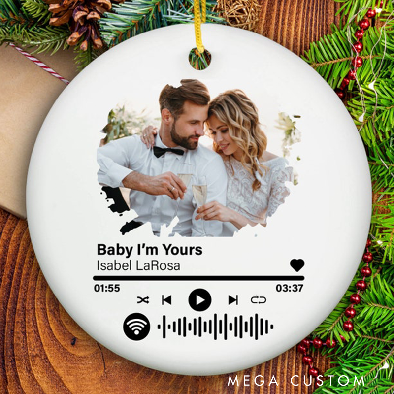 Personalized Song Photo Ornament Custom Together Ornament Couple Song Gift