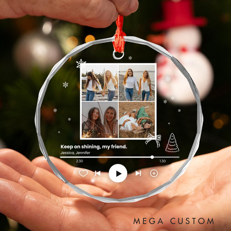 Personalized Photo Ornament Christmas Ornament Music Plaque Gift