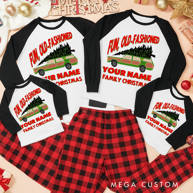 Personalized Family Matching Fun Old Fashioned Griswold Family Christmas Shirts Matching Christmas Shirts Customize with Your Name Family T-Shirt