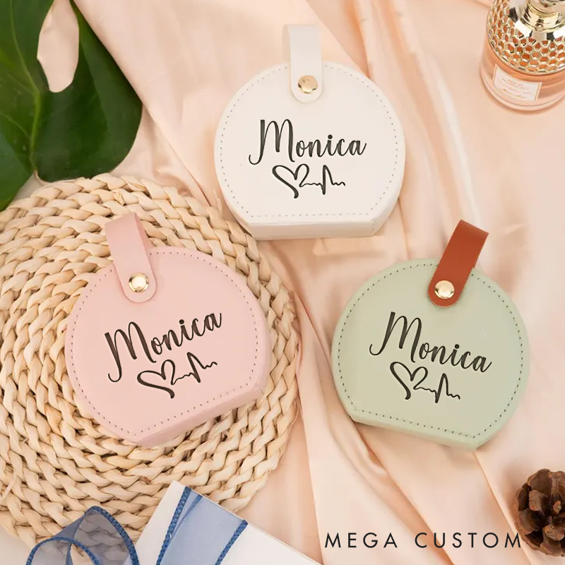 Personalized Leather Jewelry Box Engraved Nurse Jewelry Travel Case Custom Jewelry Organizer Gift