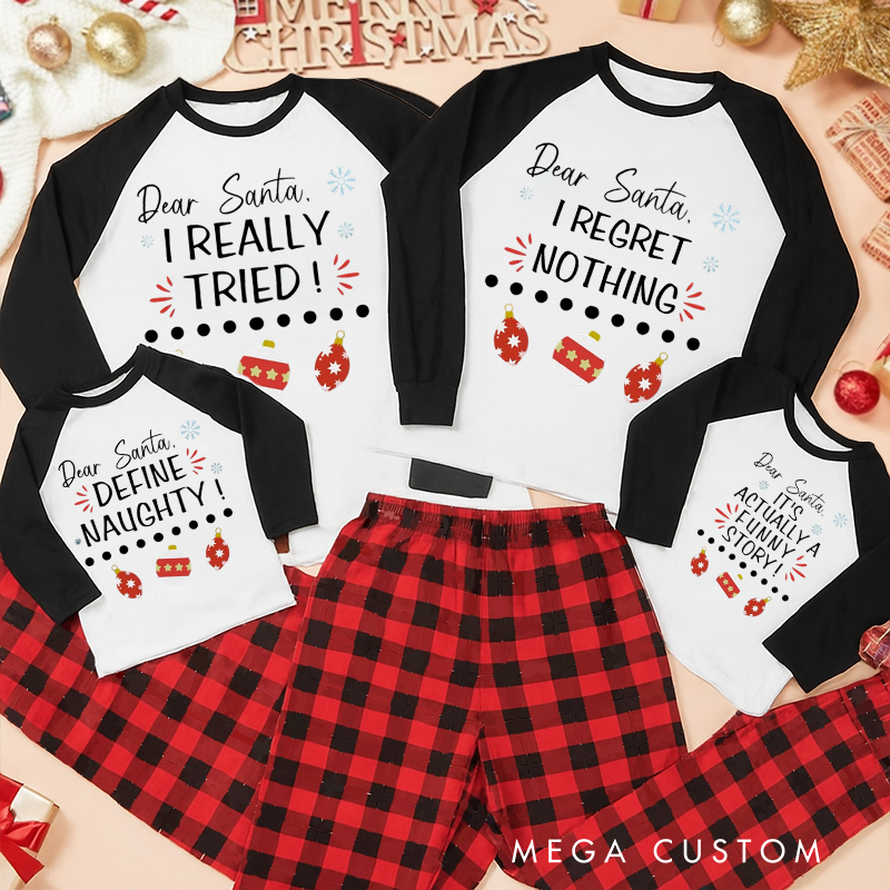 Personalized Dear Santa Family Christmas Matching Matching Family Christmas Pajama Sets Family Holiday Family Christmas Pajama Sets
