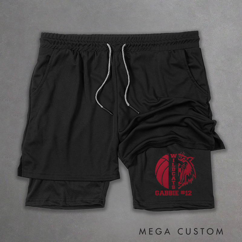 Personalized Volleyball 2-in-1 Hybrid Sport Shorts with Custom Team Name, Player Name and Number