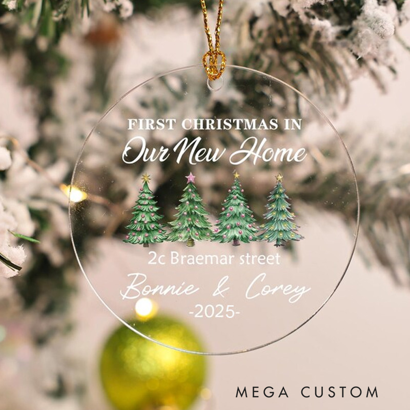 Personalized 2025 First Christmas in Our New Home Christmas Ornaments 2025 New Home Ornament Our First Home Keepsake Custom Our New House Ornament