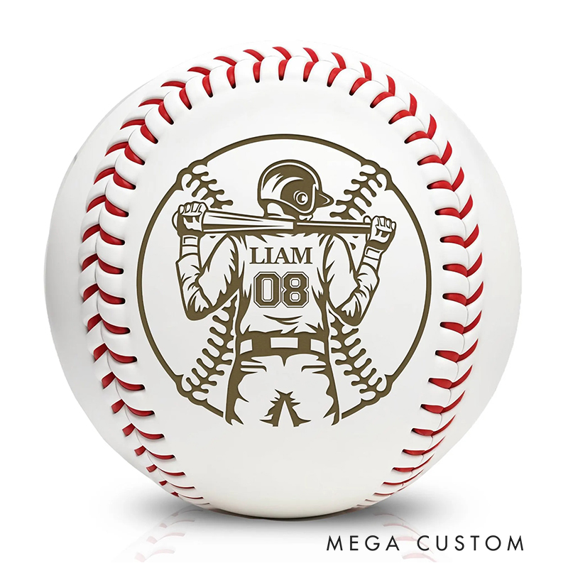 Personalized Baseball with Custom Player Back Design and Name