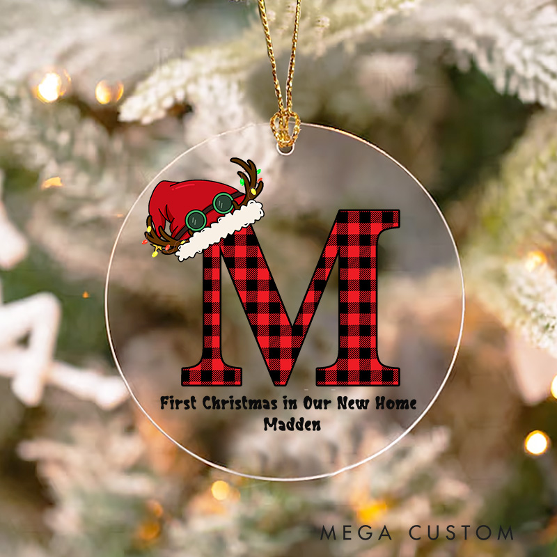 Personalized Christmas Acrylic Ornament Custom Name Christmas Family Xmas Ornament First Christmas in Our New Home Ornament