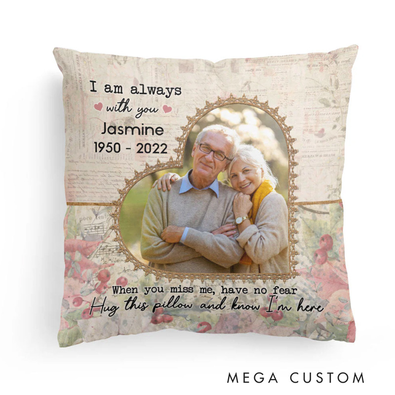 Personalized Memorial Pillow Hug This Pillow And Know I'm Here Custom Photo Memory Pillow