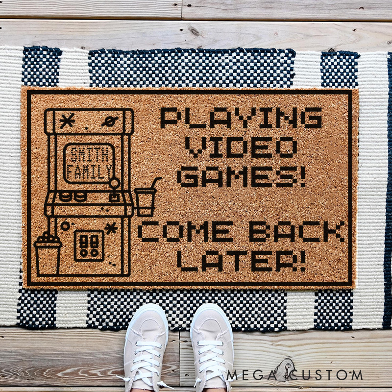 Personalized Come Back Later Gamer Doormat Funny Gamer Family Door Mat Video Game Welcome Mat Housewarming Gifts