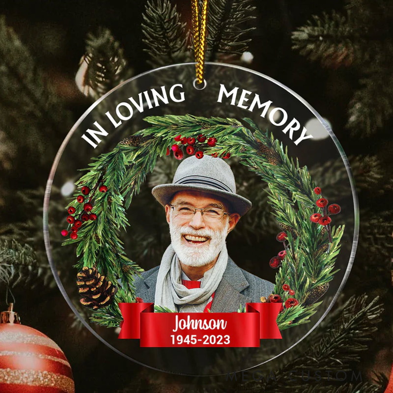 Personalized Photo Memorial Ornament In Loving Memory Acrylic Photo Christmas Ornament Memorial Gift For Family