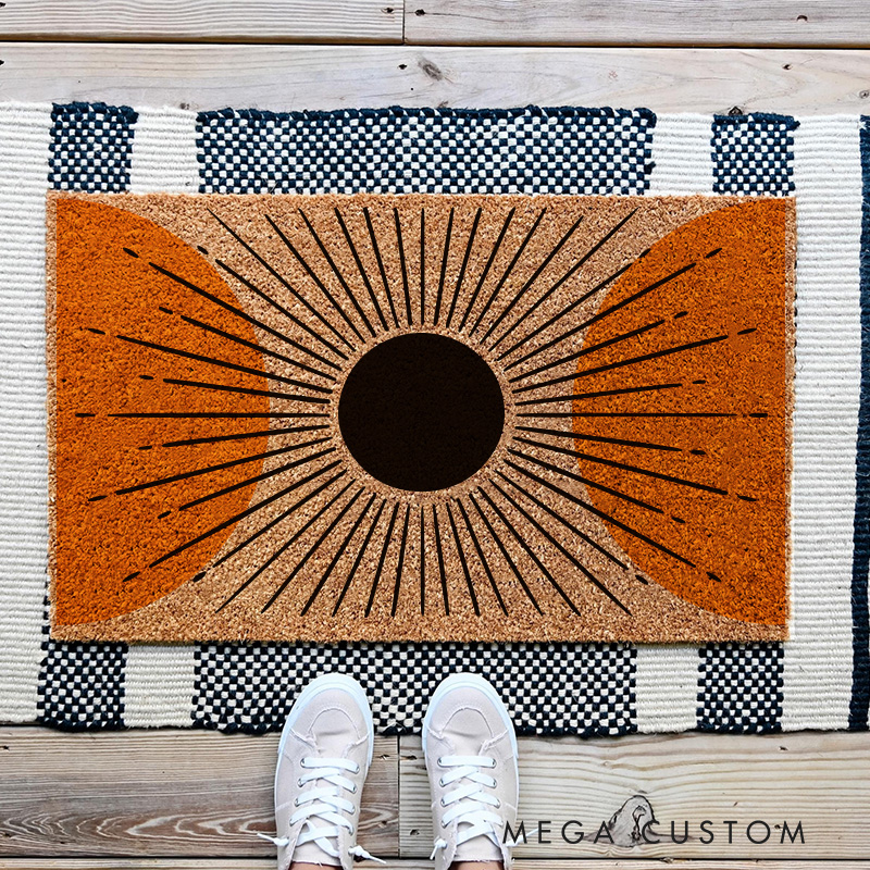 Personalized the Sunshine Minimalist Artistic Doormat Mid Century Modern Family Door Mat Welcome Mat for Art Lovers Housewarming Gifts