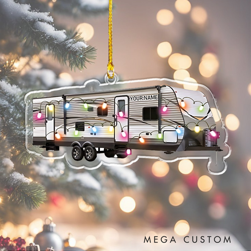 Personalized Hiking Christmas Ornament Custom Camping Christmas Tree Ornament Gift Rv Travel Hiking Lovers