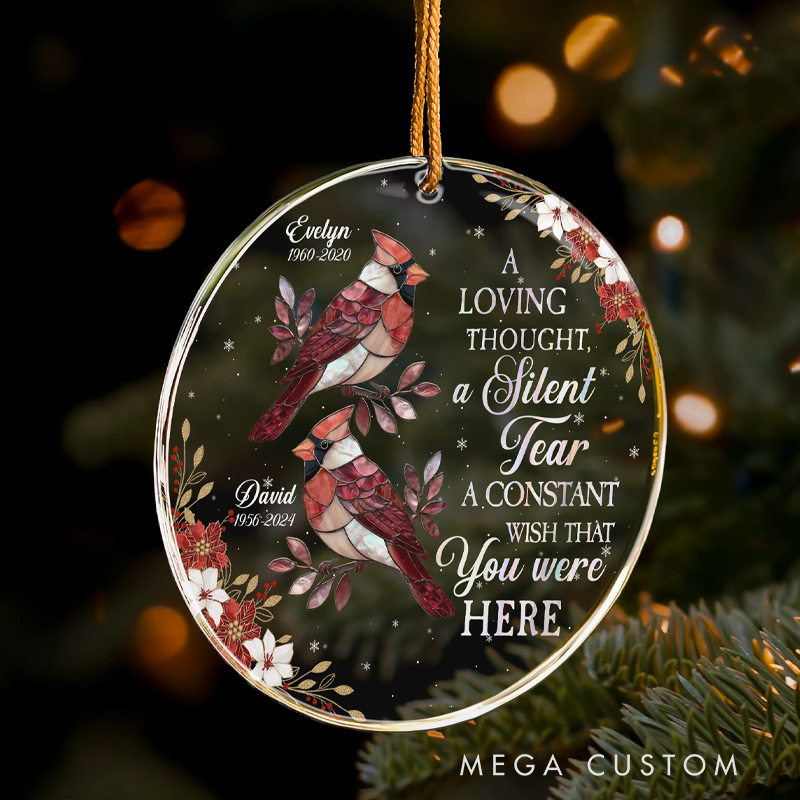 Personalized Photo Memorial Ornament A Loving Thought A Silent Tear A Constant Wish That You Were Here Acrylic Photo Christmas Ornament