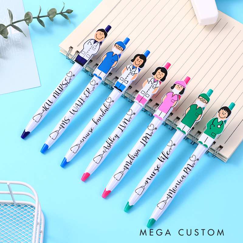 Personalized Nurse Character Pens Custom Nurse Name Pens Nurse Appreciation Gift