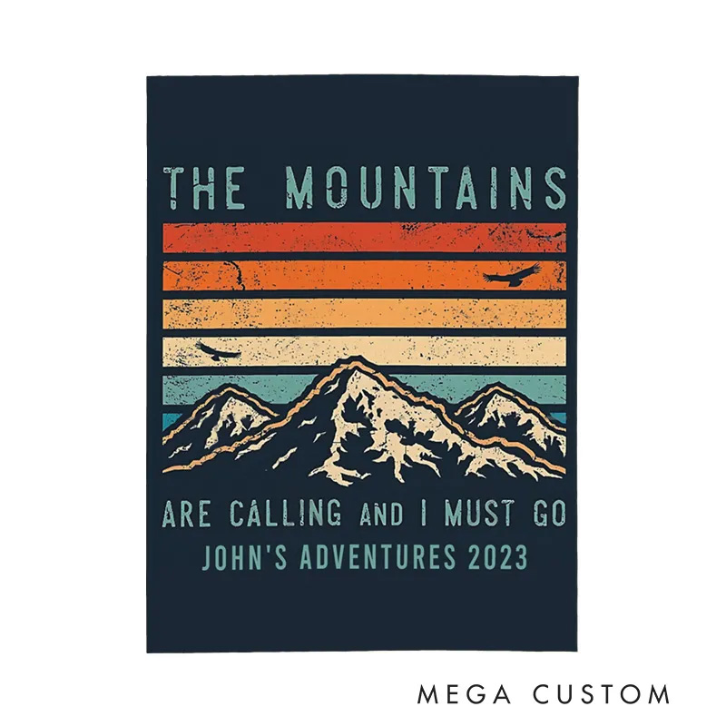Personalized Nature Adventure Lovers Throw Blanket Outdoor Enthusiasts Throw Blanket Gift for Camping Hiking Lovers
