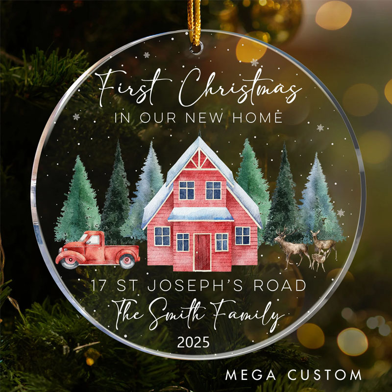 Personalized First Christmas in Our New Home Ornament New Home First Christmas Personalized Acrylic Ornament