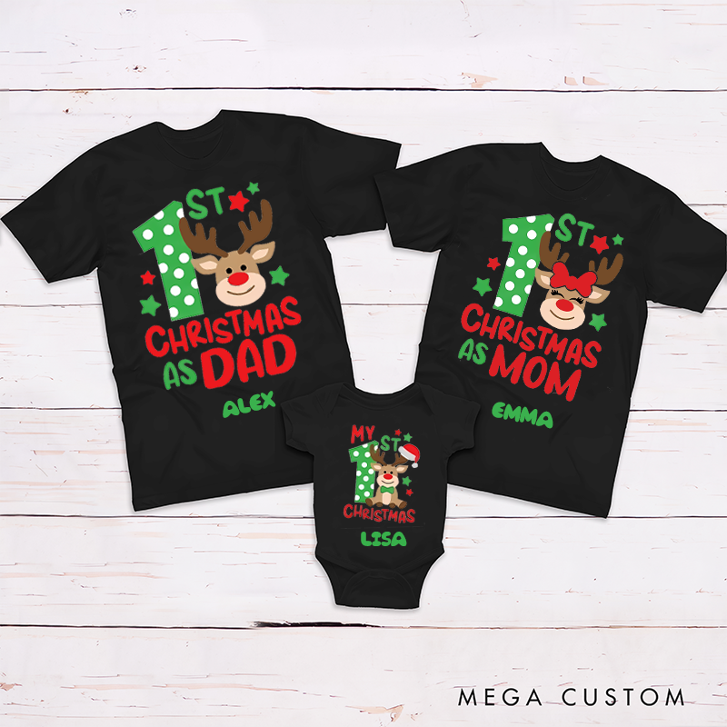 Personalized First Christmas Matching Outfits Gift for Family