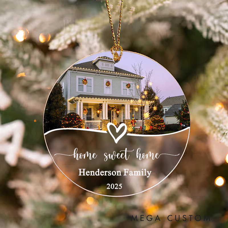 Personalized Home Sweet Home Ornament Custom Housewarming Gift Family Name Keepsake New Home Christmas Decoration Holiday Tree Hanging Decor