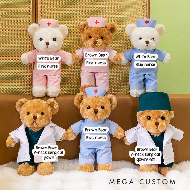 Personalized Nurse Graduation Bear Custom Nurse Teddy Bear Graduation Bear Graduation Keepsake Gift for Doctor and Nurses