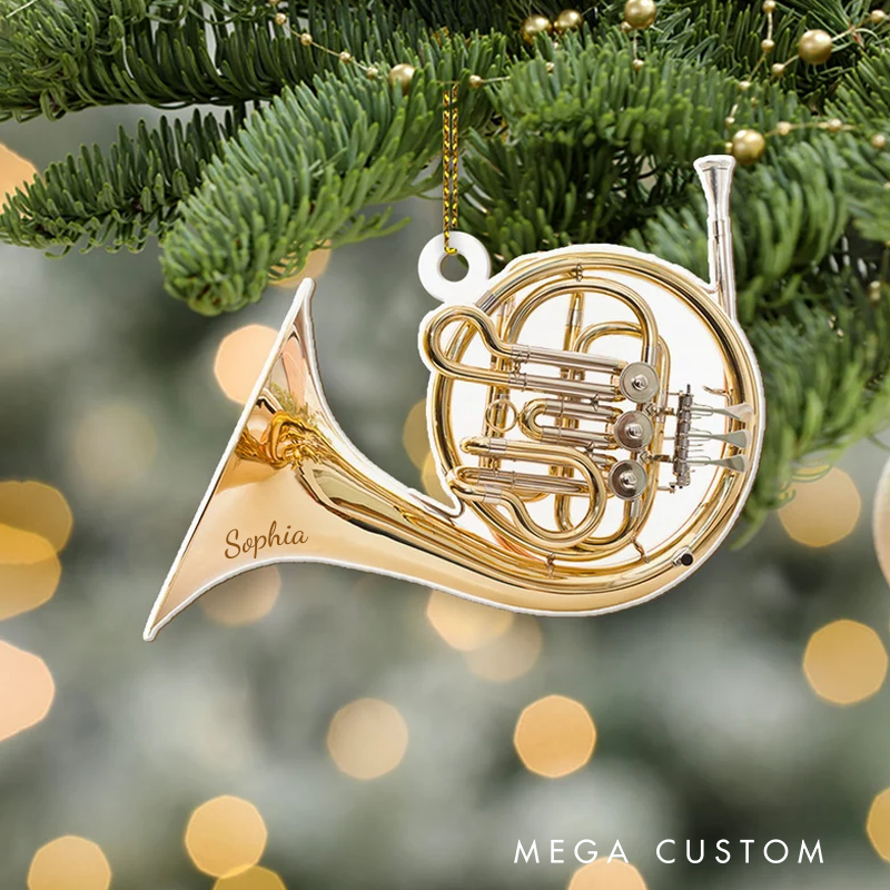 Personalized French Horn Christmas Ornament Musician Christmas Ornament Instrument Ornament