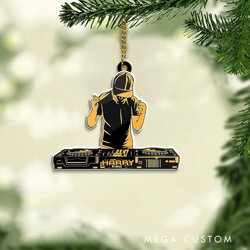 Personalized DJ Mixer Christmas Ornament Custom Playing Music Name Ornament Personalized DJ Gift Custom Name DJ Christmas Tree Ornament