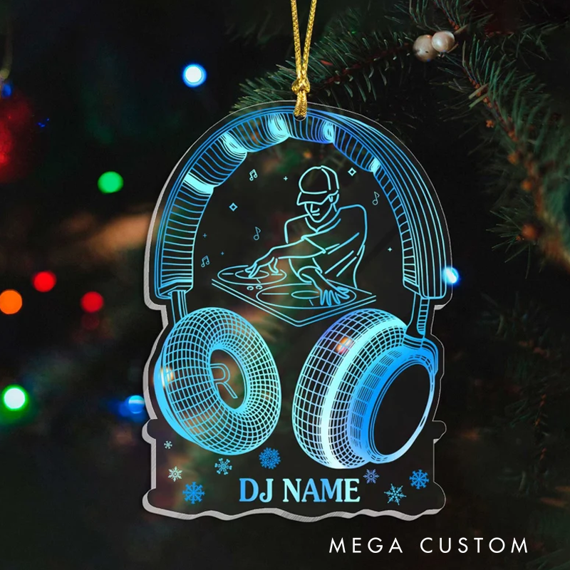 Personalized Name DJ Acrylic Ornament Gifts for DJ Players Custom DJ Mixer Ornament and Gifts