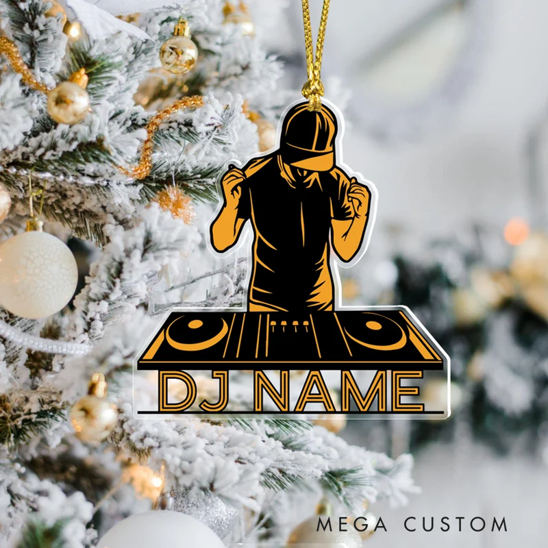 Personalized Name DJ Acrylic Ornament Gifts for DJ Players DJ Mixer Ornament