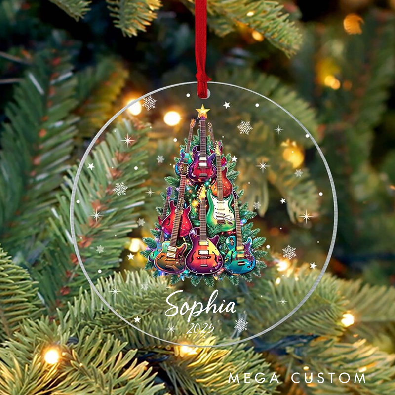 Personalized Electric Guitar Ornament Guitar Christmas Ornament Guitar Xmas Decor Christmas Gift for Music Lovers
