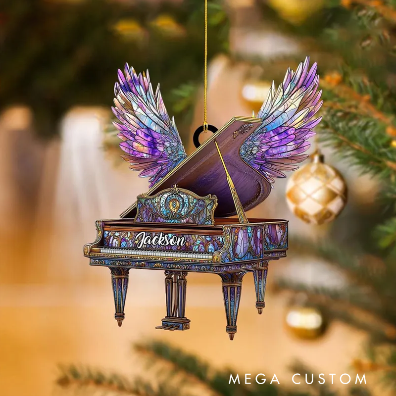 Personalized Classic Piano Ornament Classic Piano Gift and Keepsake Custom Piano Christmas Flat Acrylic Ornament Piano Lover Gift