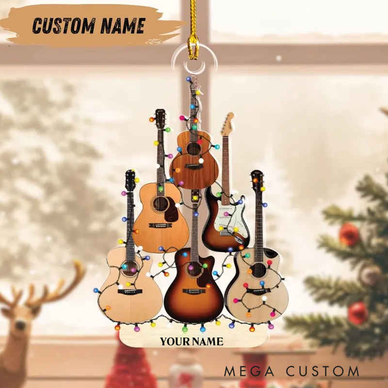 Personalized Guitar Christmas Ornament Christmas Gift for Guitar Players and Music Lovers