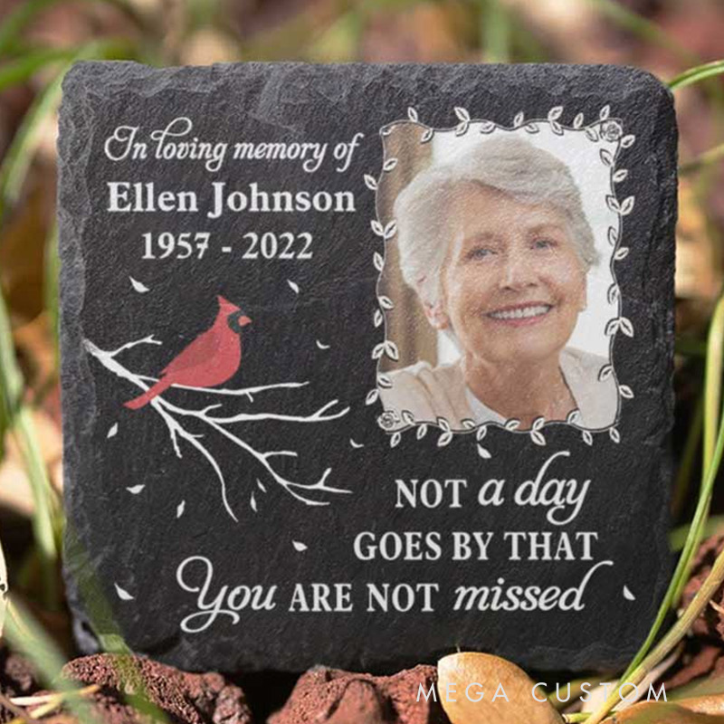 Personalized Memorial Garden Stone Not A Day Goes By That You're Not Missed Memorial Grave Marker Sympathy Gift for Loss of Loved One