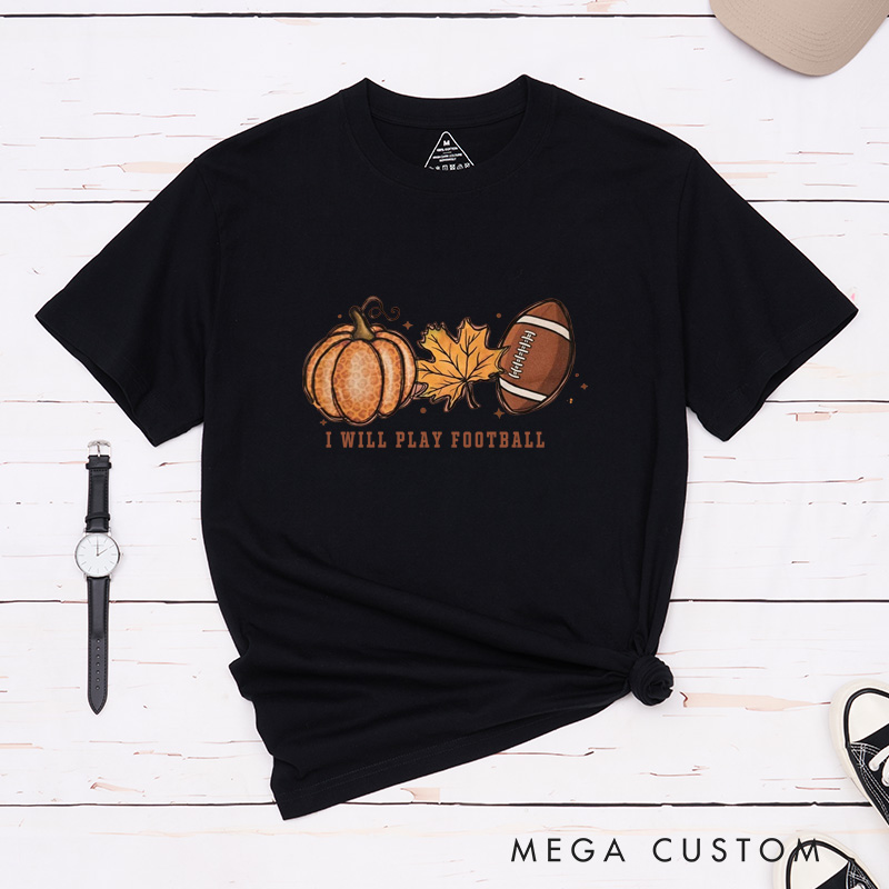 Personalized American Football and Rugby Autumn Game Day T-Shirts with Featuring Custom Number-Fall, Football, and Fun