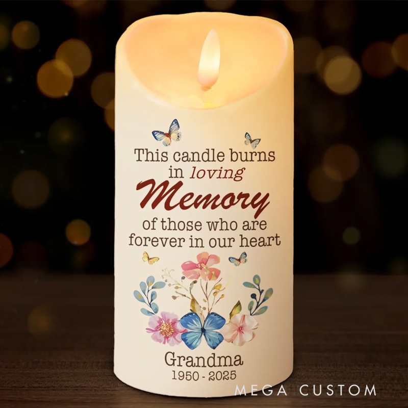 Personalized Photo LED Candle This Candle Illuminates Cherished Memories Custom Memory Flameless LED Candle Sympathy Gift