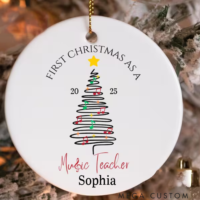 Personalized Music Christmas Ornament Custom First Christmas as a Music Lover Ornament