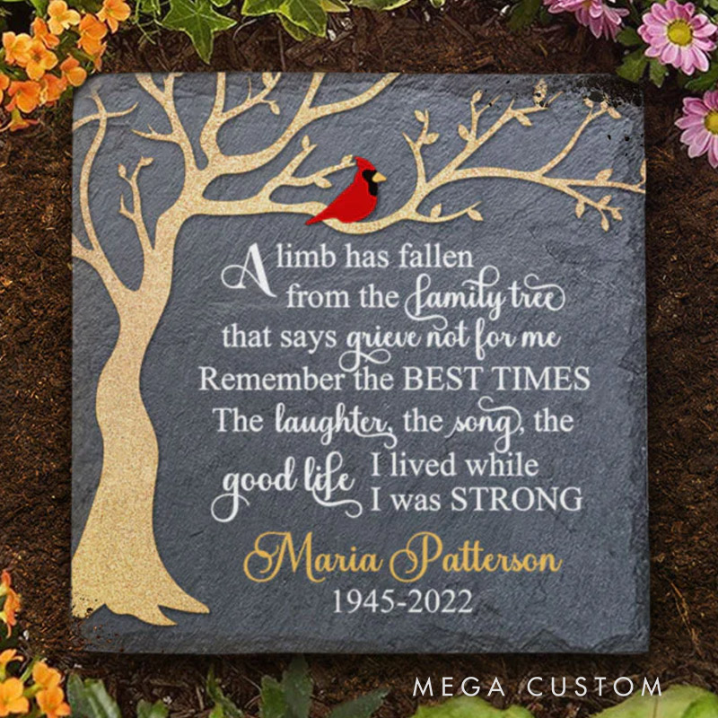 Personalized Memorial Garden Stone A Limb has Fallen Memorial Grave Marker Sympathy Gift for Loss of Loved One