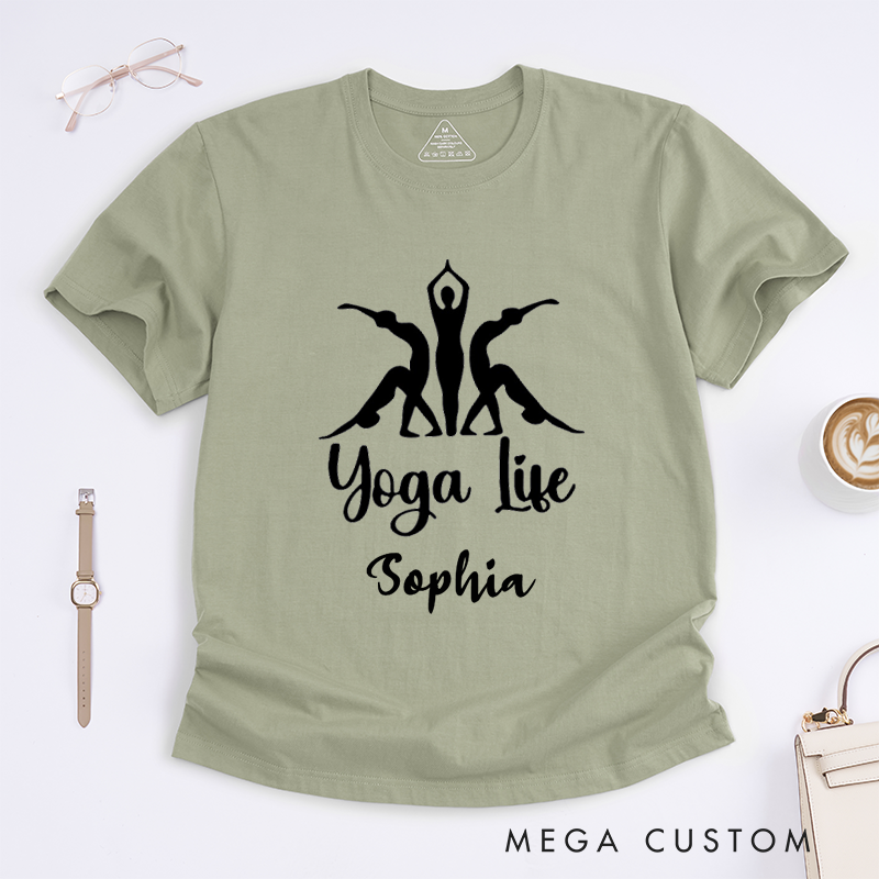 Personalized Yoga Life T-Shirt Yoga Lifestyle T-Shirt Yoga Poses T-Shirt Yoga Lover Gift Yoga Women T-Shirt Yoga Group T-Shirt