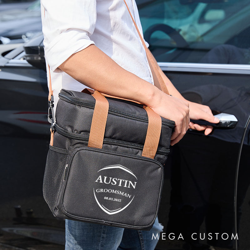 Personalized Bachelor Party Cooler Bag Shield Groomsmen Gift Bag for Him Best Man Wedding Party Favors Cooler Bag