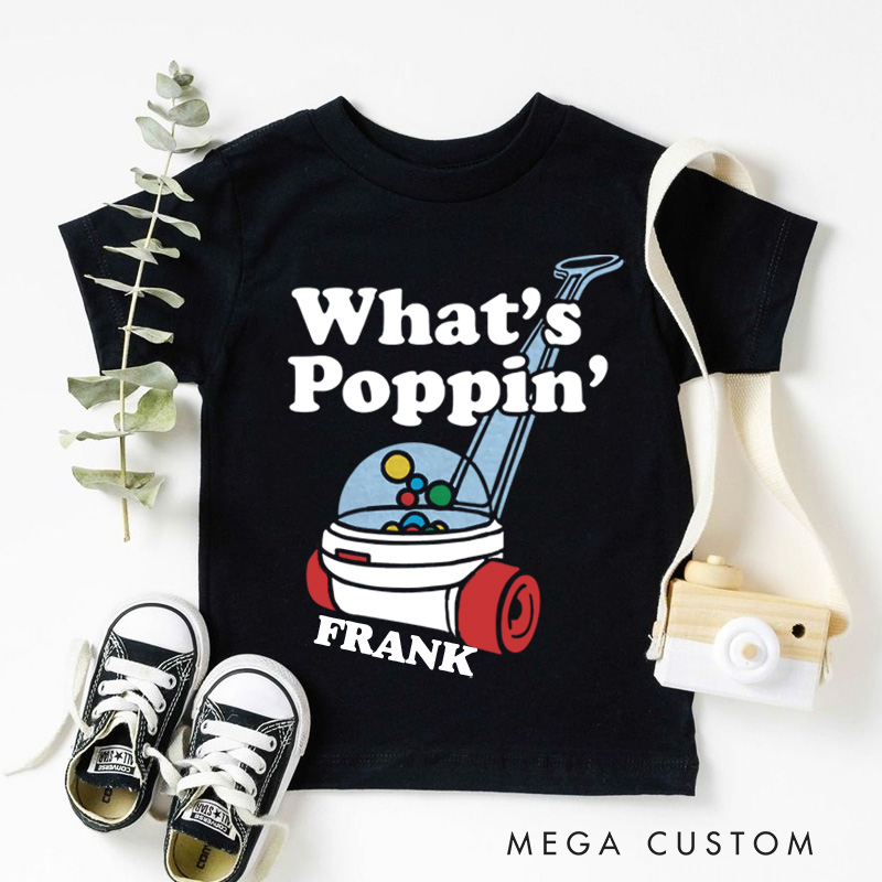 Personalized Popcorn What's Poppin Kids T-Shirt