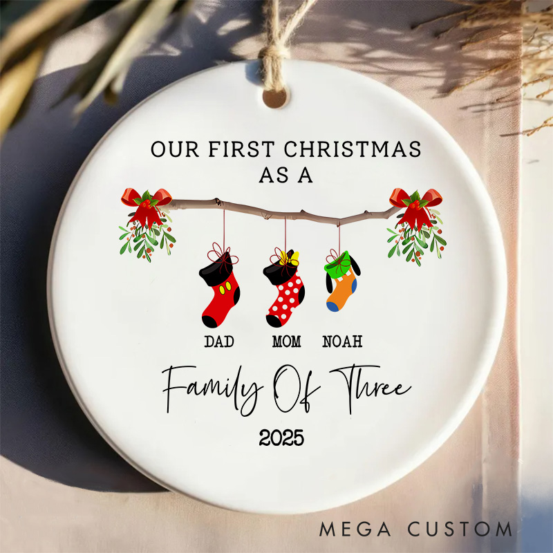 Personalized Cartoon Family Of Three Christmas New Family Christmas Ornament Ceramic Ornament Movie Christmas Gift Film Xmas Gift Christmas Decor
