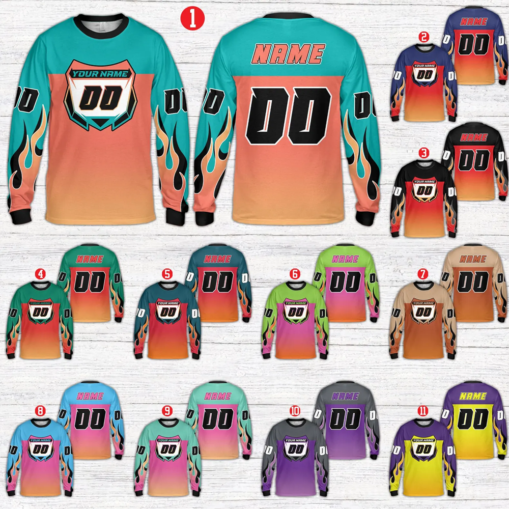 Personalized Motocross Racing Jersey Personalized Off-Road Mesh Knit Shirt for Riders Gift