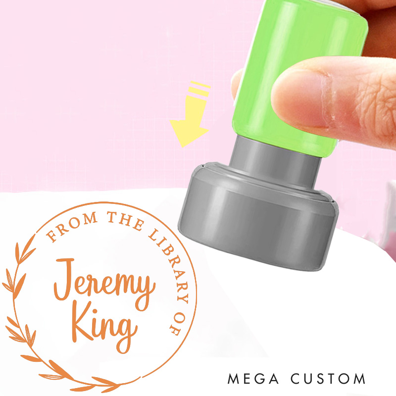 Personalized from the Library of Book Stamp Custom Round Book Stamp with Name Library Stamp Book Lover Gift Librarian Gift for Her