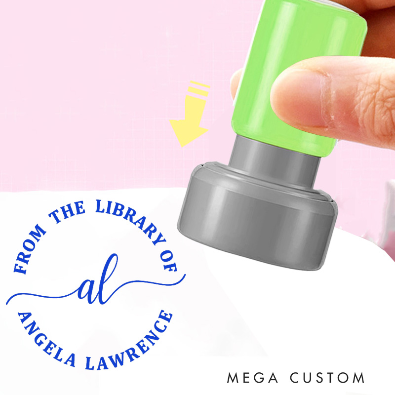 Personalized from the Library of Book Stamp Custom Initial Stamp with Name Library Stamp Book Lover Gift for Librarian Gift