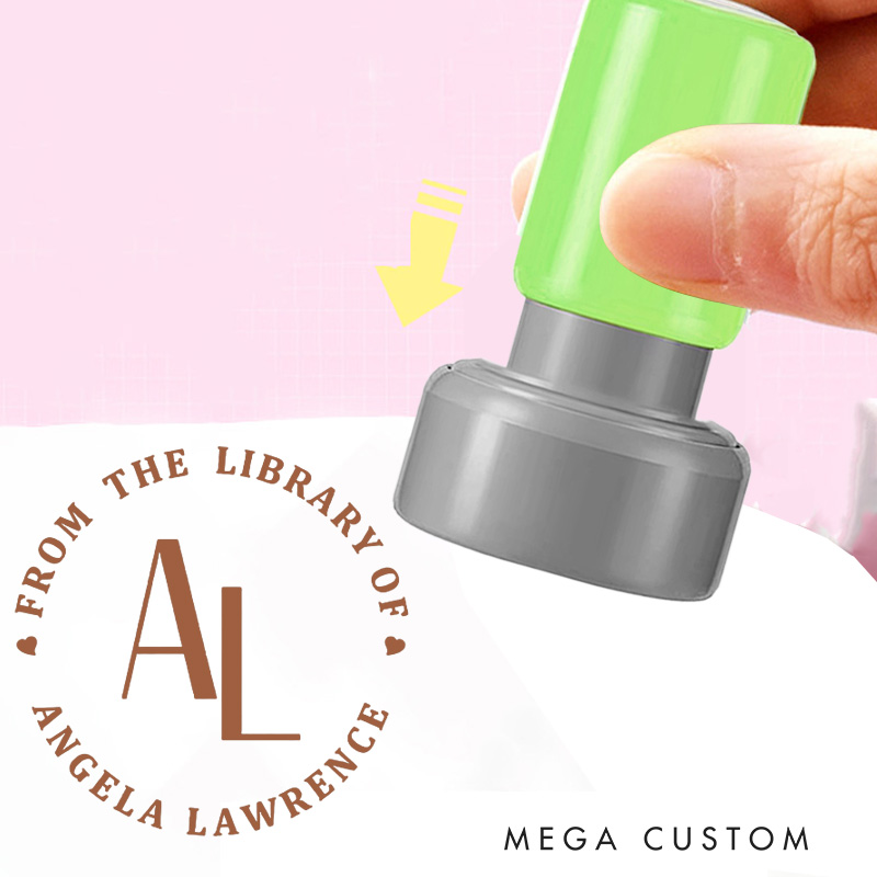 Personalized from the Library of Book Stamp Custom Initial with Name Library Stamp Reading Lover Gift Book Lover Gift for Bookish Gift