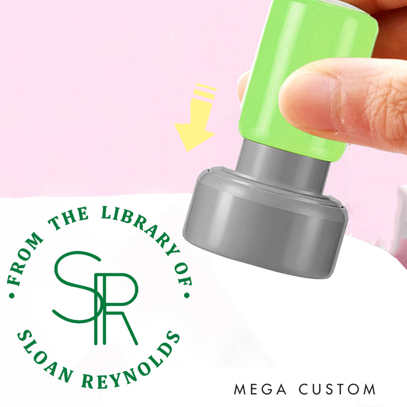Personalized Initial with Name Book Stamp Custom from the Library of Stamp Library Stamp Reader Gift Book Lover Gift for Bookish Gift