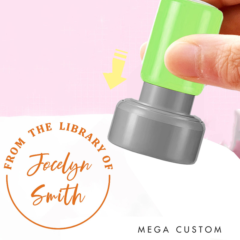 Personalized Round Book Stamp Custom from the Library of Stamp Library Stamp with Name Book Lover Gift for Bookish Gift Reader Gift