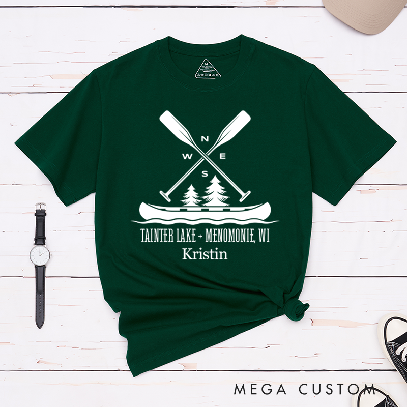 Personalized Family Reunion T-Shirt Rustic Canoeing Shirt Gift for Camping Outdoors Lover