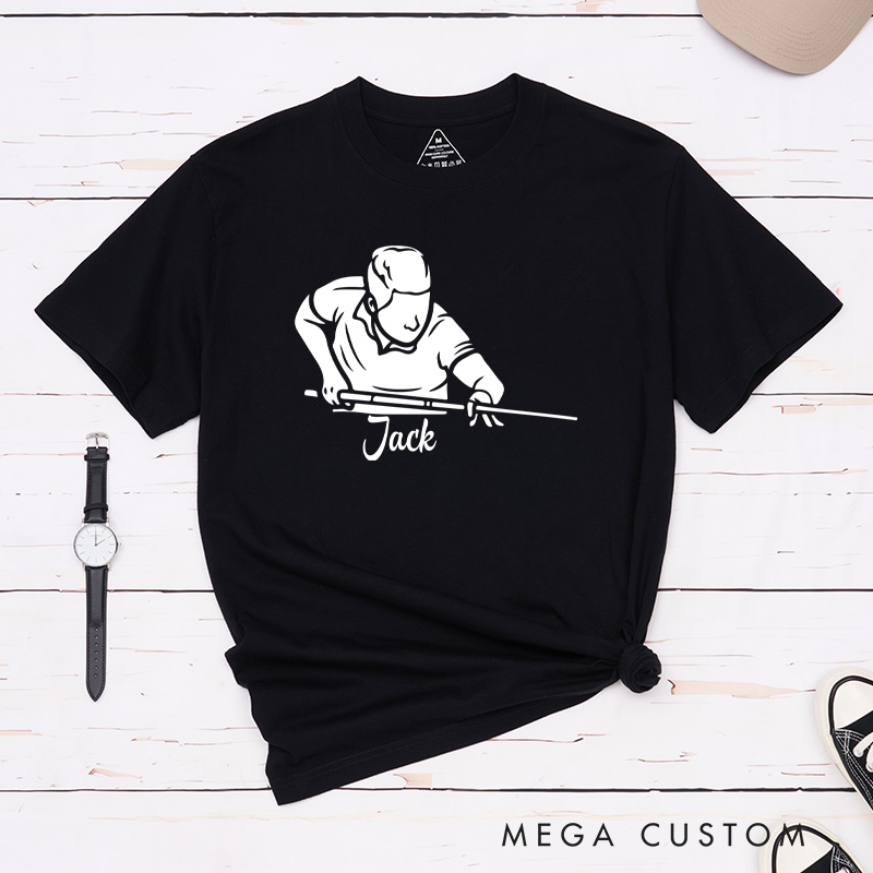 Personalized Billiards, Pool, and Snooker T-Shirts with Custom Your Name - Play with Precision and Style