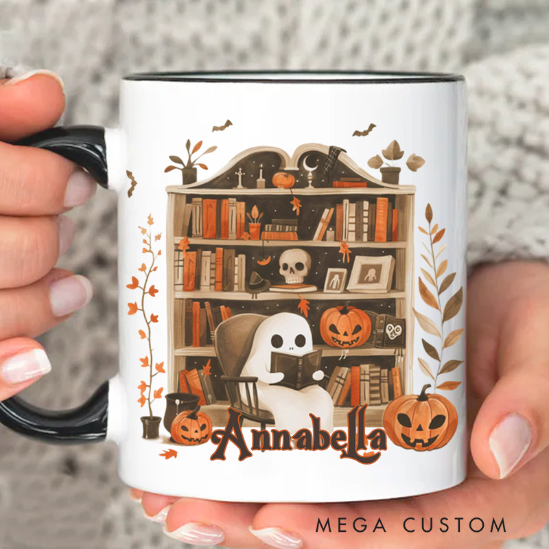 Personalized Reading Ghost Mugs Custom Ghostly Bookish Mug with Name Book Lover Gift Reading Lover Gift Halloween Gift