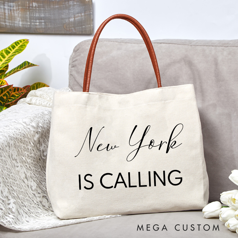 Personalized New York Is Calling Tote Bag Gifts for Traveling Lovers Vacation Tote Bag Travel Tote Bag Gift for Traveler