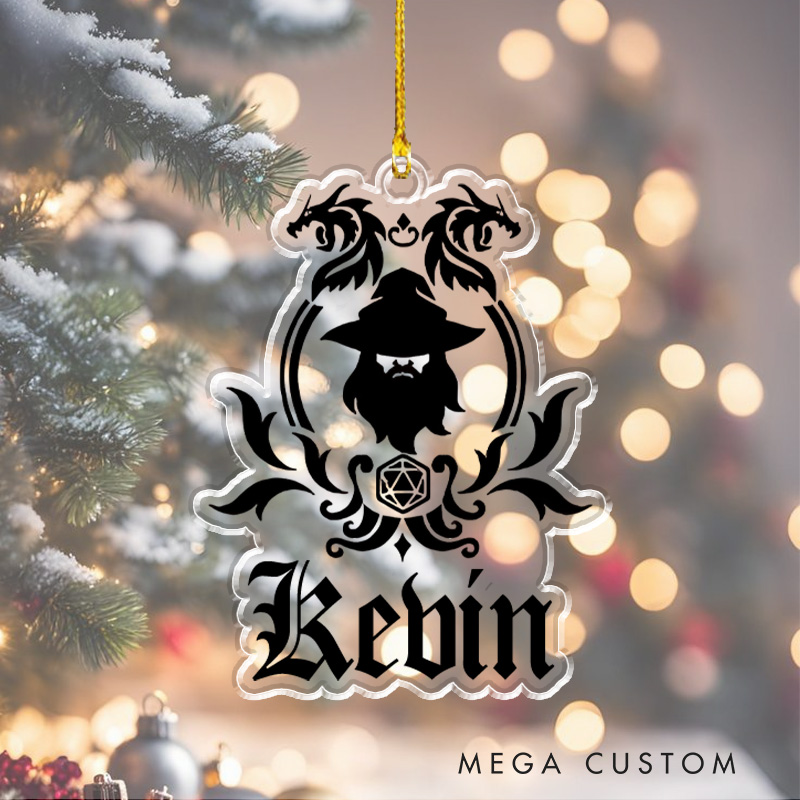 Personalized D&d Christmas Decoration Lover of Wizards Magic and Role Playing Games Ornament Gift for Geek Game Lover