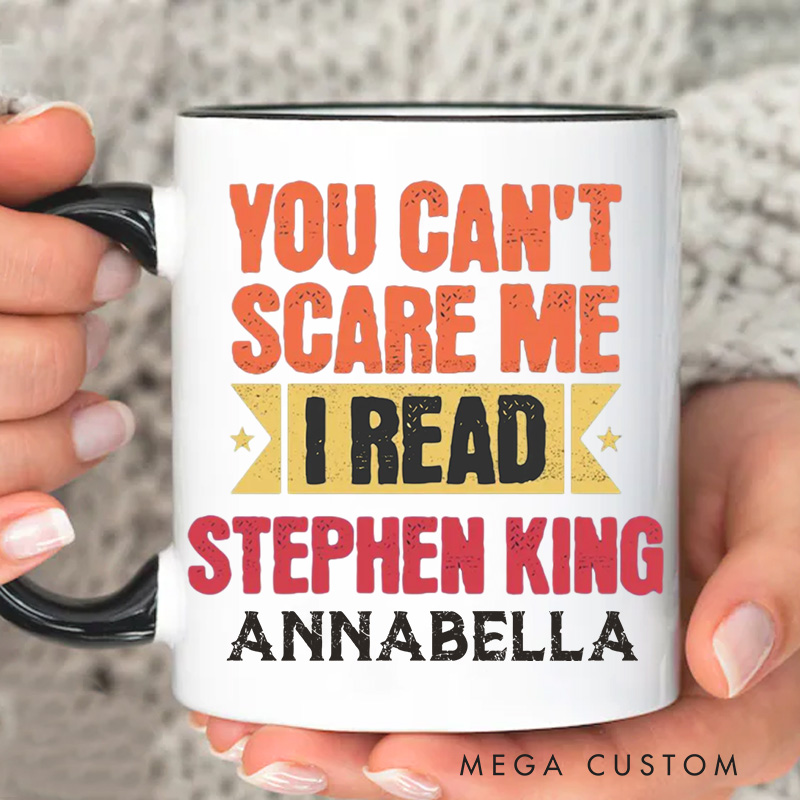 Personalized You Can't Scare Me I Read Books Mugs Custom Coffee Mug with Name Librarian Mug Book Lover Gift for Bookish Gift Library Gift
