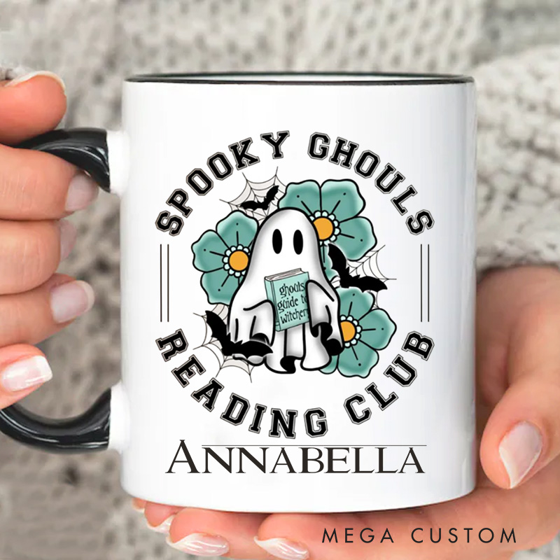 Personalized Spooky Ghoul Reading Club Mugs Spooky Book Reader Coffee Mug with Name Ghost Mug Book Lover Gift for Librarian Gift
